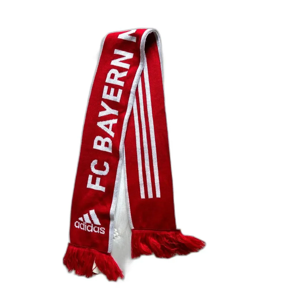 adidas FC Bayern Munchen Winter Scarf New MLS Soccer Adult OS Red Munich Germany